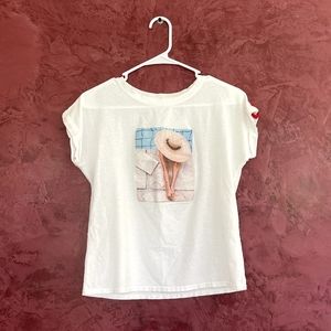 Girls White Short Sleeve T-Shirt